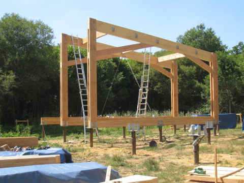 les cinq portiques de la structure principale